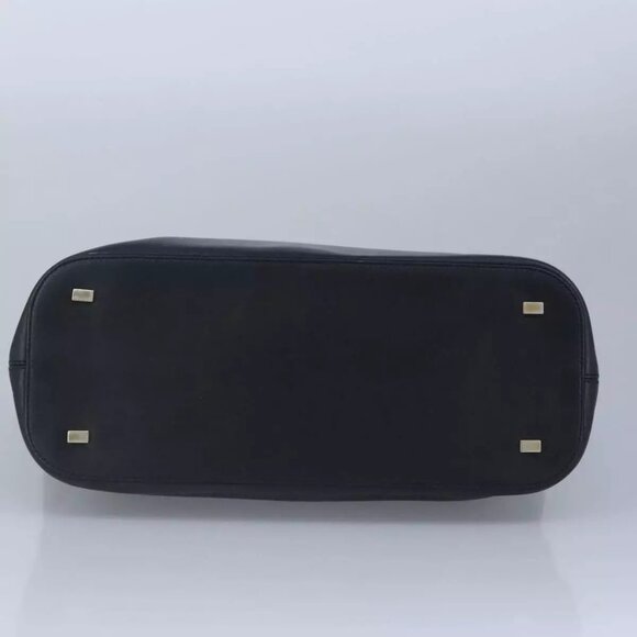 CELINE Hand Bag Leather 2way Black Gold Auth - Picture 11 of 15